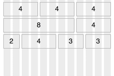 A basic grid layout with multiple rows in a simple illustration.